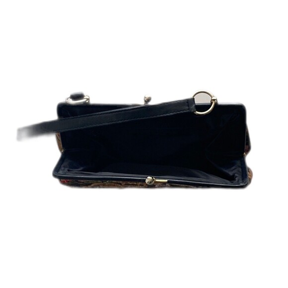 CHRISTIANA LAPETINA Victorian Vtge Tapestry Floral Shoulder Bag Blk Hand Beaded - Picture 8 of 12